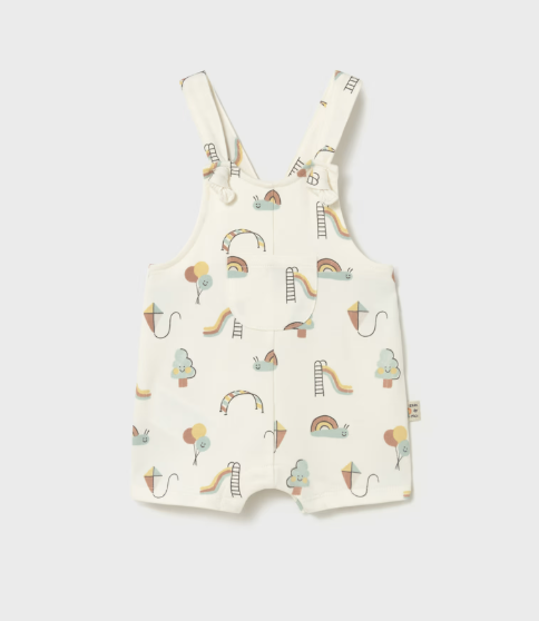 Mayoral Short Dungarees with Slide/Kite Print Style 1645 - Rice